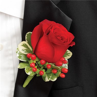 All Red Boutonniere